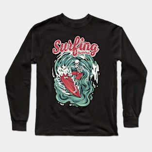 Surfing bone illustration Long Sleeve T-Shirt